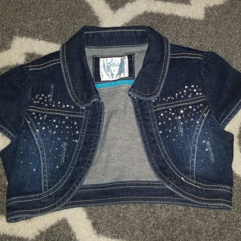 Girls Denim crop top jacket